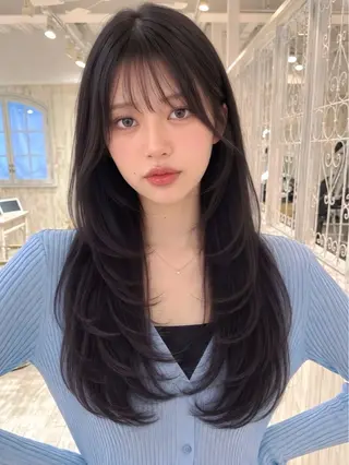ロング カラー 【韓国ヘア×透明感 カラー】笹谷 莉未のヘアスタイル