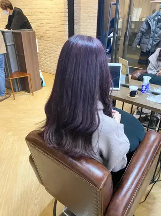 ロング カラー 韓国ヘア/ 髪質改善/縮毛矯正のヘアスタイル