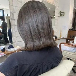 ミディアム カラー 髪質改善 中川 翔のヘアスタイル
