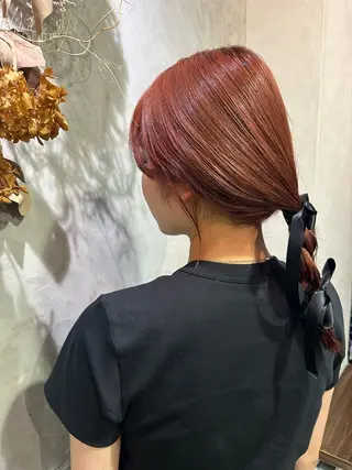 カラー くるみ🩰/ボブ レイヤー/暖色カラーのヘアスタイル