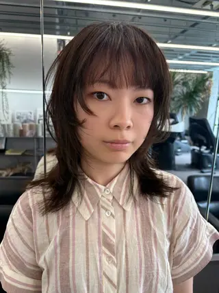 ミディアム カラー 似合わせカット レイヤー/ボブのヘアスタイル