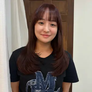ロング カラー ゆうめ 透明感カラー /韓国風レイヤーのヘアスタイル