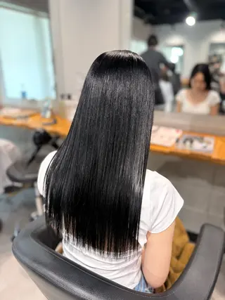 ロング カラー NANAMI🩵 大人可愛い韓国ヘアのヘアスタイル