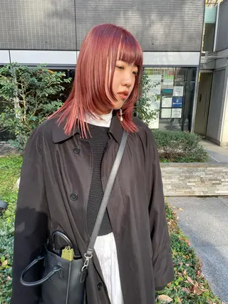 ミディアム カラー パーマ ヘアアレンジ メンズ キッズ ネイル マツエク・マツパ アイブロウ tatsumi/ボブ ウルフ/レイヤーのヘアスタイル