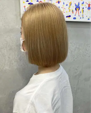 ショート カラー ヘアアレンジ ブリーチダブルカラー 元町三宮/三ノ宮のヘアスタイル