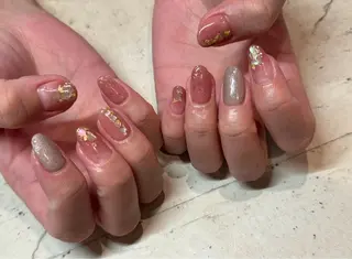 ネイル 韓国/ワンホン/長さ 出しつけ放題🎀のネイルデザイン