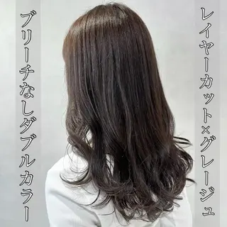 ロング カラー ヘアアレンジ 大人レイヤー& 透明感カラー💄のヘアスタイル