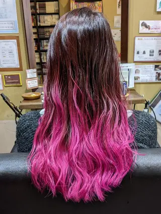 ロング パピヨンロゼ 髪質改善/レイヤーのヘアスタイル