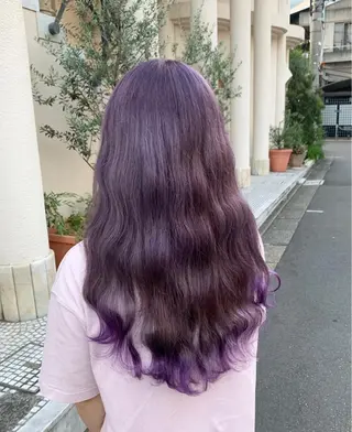 ロング カラー 色落ちまでキレイに！ ！女性サロンのヘアスタイル