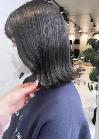 ミディアム カラー 透明感カラー✂︎ /縮毛矯正/YUKAのヘアスタイル