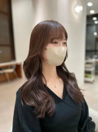 セミロング カラー 韓国レイヤー🇰🇷 韓国研修◎渋谷カイトのヘアスタイル