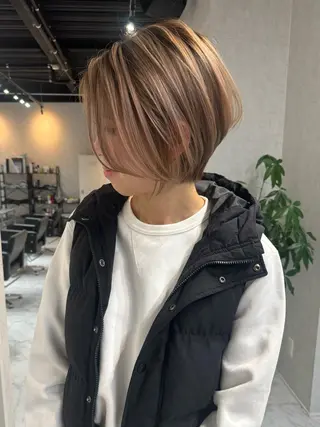 ショート カラー ヘアアレンジ アンドウ ユウ/ レイヤーカット/韓国のヘアスタイル