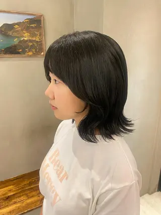 セミロング 新宿/顔周りカット +レイヤー=しずく♩のヘアスタイル
