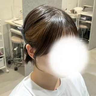 ミディアム 顔周りカット／透明感 カラー／Kurumeのヘアスタイル
