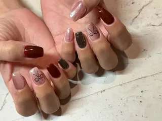 ネイル 韓国/ワンホン/長さ 出しつけ放題🎀のネイルデザイン