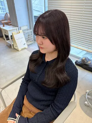 セミロング 🩰無料カットモデル /5cm以上/桃🍨のヘアスタイル