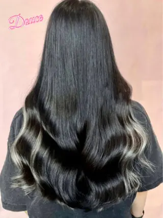 ロング カラー ヘアアレンジ 大阪レミーエクステ チビ編み込みのヘアスタイル