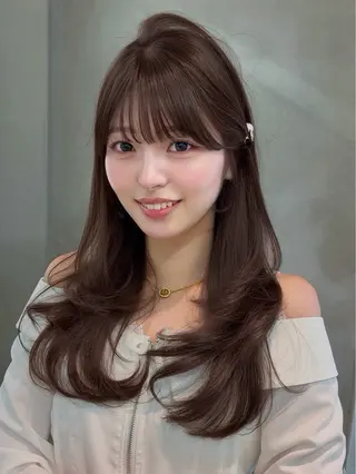 ミディアム カラー ヘアアレンジ 【博多髪質改善】 吉村 清志のヘアスタイル