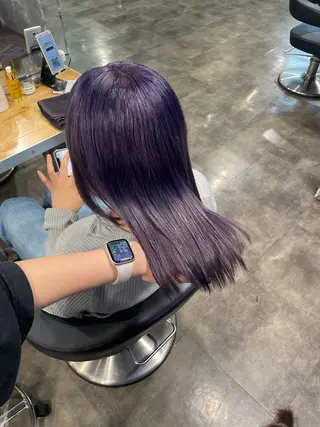セミロング カラー ハイトーン 横浜💞ミオのヘアスタイル