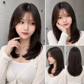 ミディアム カラー 🦋韓国風レイヤー/ 艶髪矯正🦋凛太郎のヘアスタイル