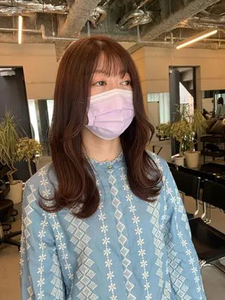 ミディアム カラー 透明感カラー✂︎ /縮毛矯正/YUKAのヘアスタイル