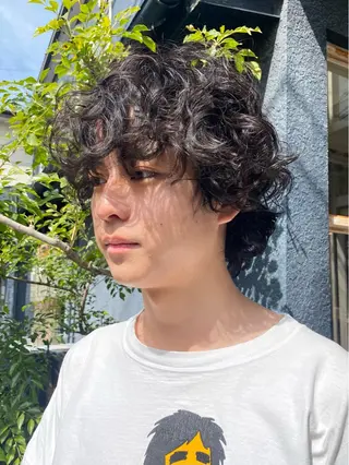 ミディアム パーマ メンズ ♤メンズ✖️パーマ♧ 第十 和博のヘアスタイル