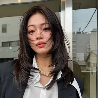 セミロング 🩵縮毛矯正・ボブ 岩原朋也🩵のヘアスタイル