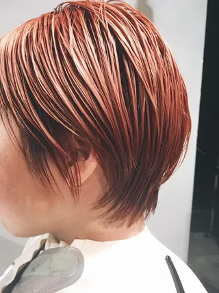 ショート カラー ハイトーン/レイヤー /ウルフ⭐️永田⭐️のヘアスタイル
