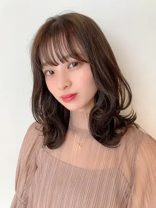 ミディアム カラー 透明感カラー✂︎ /縮毛矯正/YUKAのヘアスタイル