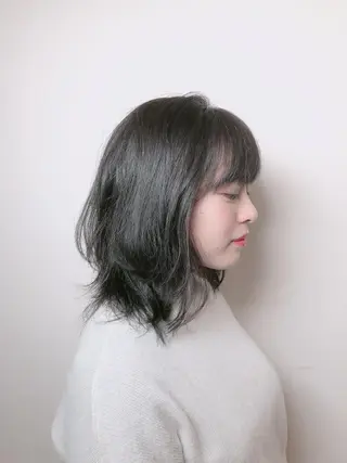 ミディアム 杉野 凜のヘアスタイル