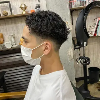 ショート パーマ メンズ 勝河 怜楊のヘアスタイル