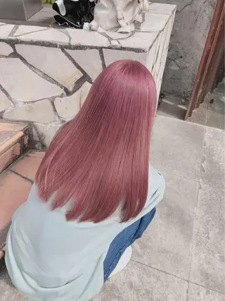 セミロング カラー ヘアアレンジ 🌷FUKA🌷 まろやかハイトーンのヘアスタイル