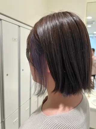 ミディアム カラー ゆめ ベージュカラーのヘアスタイル
