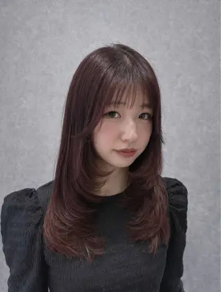 セミロング 🫧うる艶カラー ⛓️カミヤのヘアスタイル