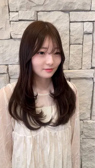 セミロング 🤎韓国ヘア ベージュ まゆか🤎のヘアスタイル