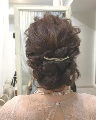 セミロング ヘアアレンジ takebuchi harukaのヘアスタイル