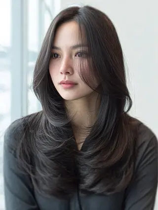 ロング カラー 🍒モテ暖色カラー × うる艶✧ ゆなのヘアスタイル