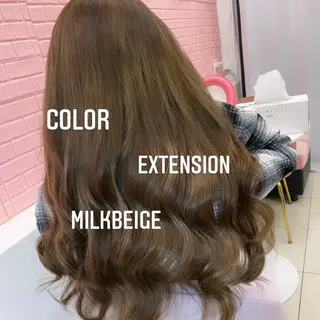 ロング カラー エクステ🩵ブリーチ 韓国ヘア🩵KAEのヘアスタイル