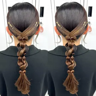 ロング ヘアアレンジ ヘアメ🎀ハイトーン 🩵エクステ🪄しほのヘアスタイル