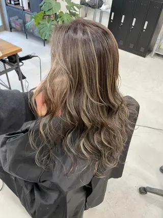 セミロング パーマ カラー ヘアアレンジ ネイル マツエク・マツパ アイブロウ カラー特化サロン大阪 ルービック江坂/新城のヘアスタイル