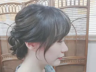 ヘアアレンジ 小林　ローズパープル カット＆カラー美容室のヘアスタイル
