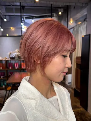 ショート カラー 透明感カラー/パーマ 🌀アオノのヘアスタイル