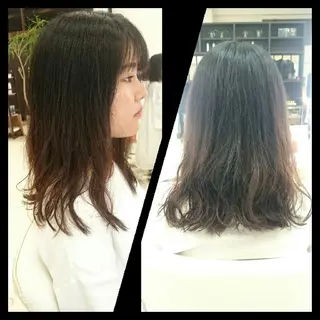 ミディアム パーマ キンジョウ エナミのヘアスタイル