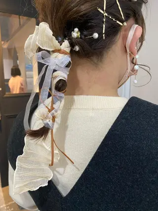 ミディアム カラー ヘアアレンジ ツキノキ　ミナ 8月から西梅田店のヘアスタイル