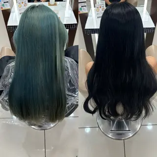 ロング カラー 羽エクステ/シール エクステ/横浜駅5分のヘアスタイル