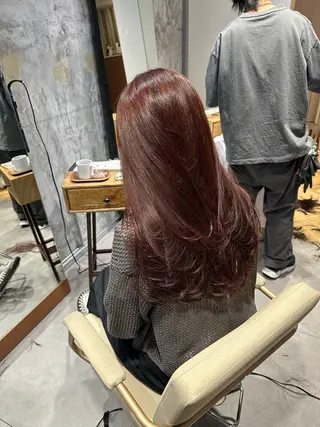 セミロング カラー 小林 夢羽のヘアスタイル