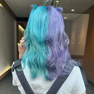 セミロング カラー 堺 鳳 ママ美容師 yukariのヘアスタイル