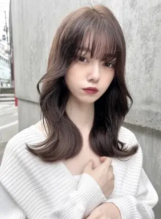 セミロング 🤎韓国ヘア ベージュ まゆか🤎のヘアスタイル