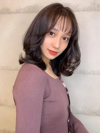 ミディアム カラー 透明感カラー✂︎ /縮毛矯正/YUKAのヘアスタイル