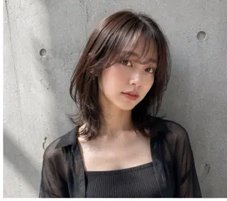 セミロング カラー パーマ 🌱透明感カラー🌱 レイヤー/コウスケのヘアスタイル